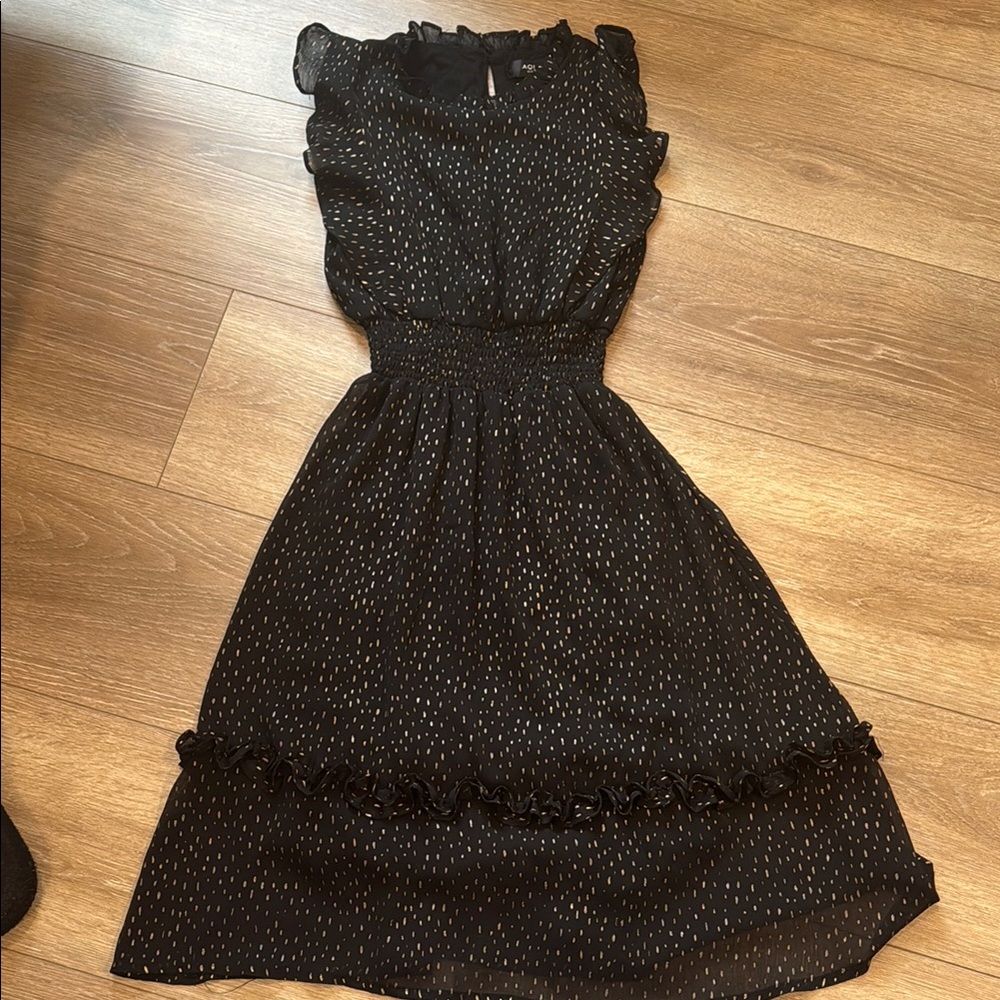 Elegant Black Dress with Gold Accents